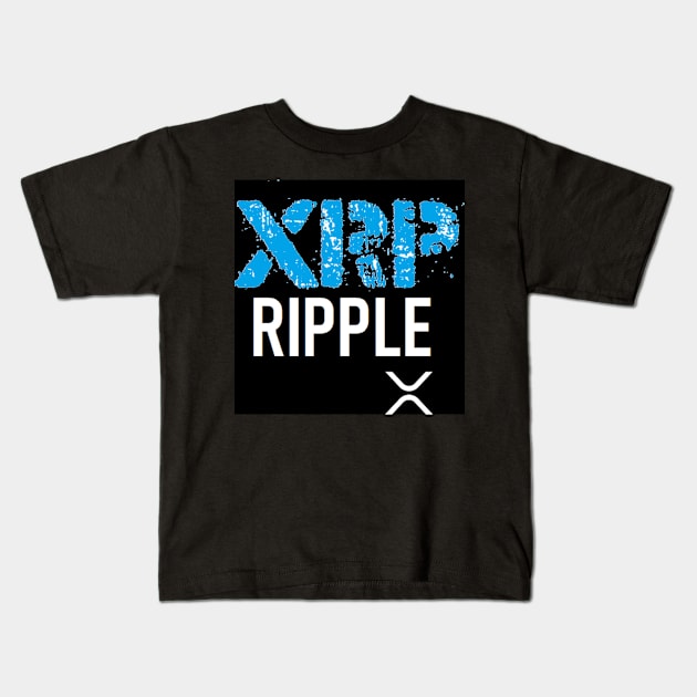 Ripple XRP (Front & Back Designs) Kids T-Shirt by DigitalNomadInvestor